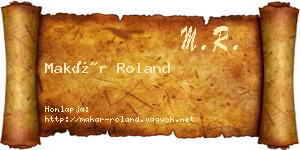 Makár Roland névjegykártya