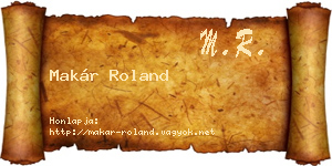 Makár Roland névjegykártya